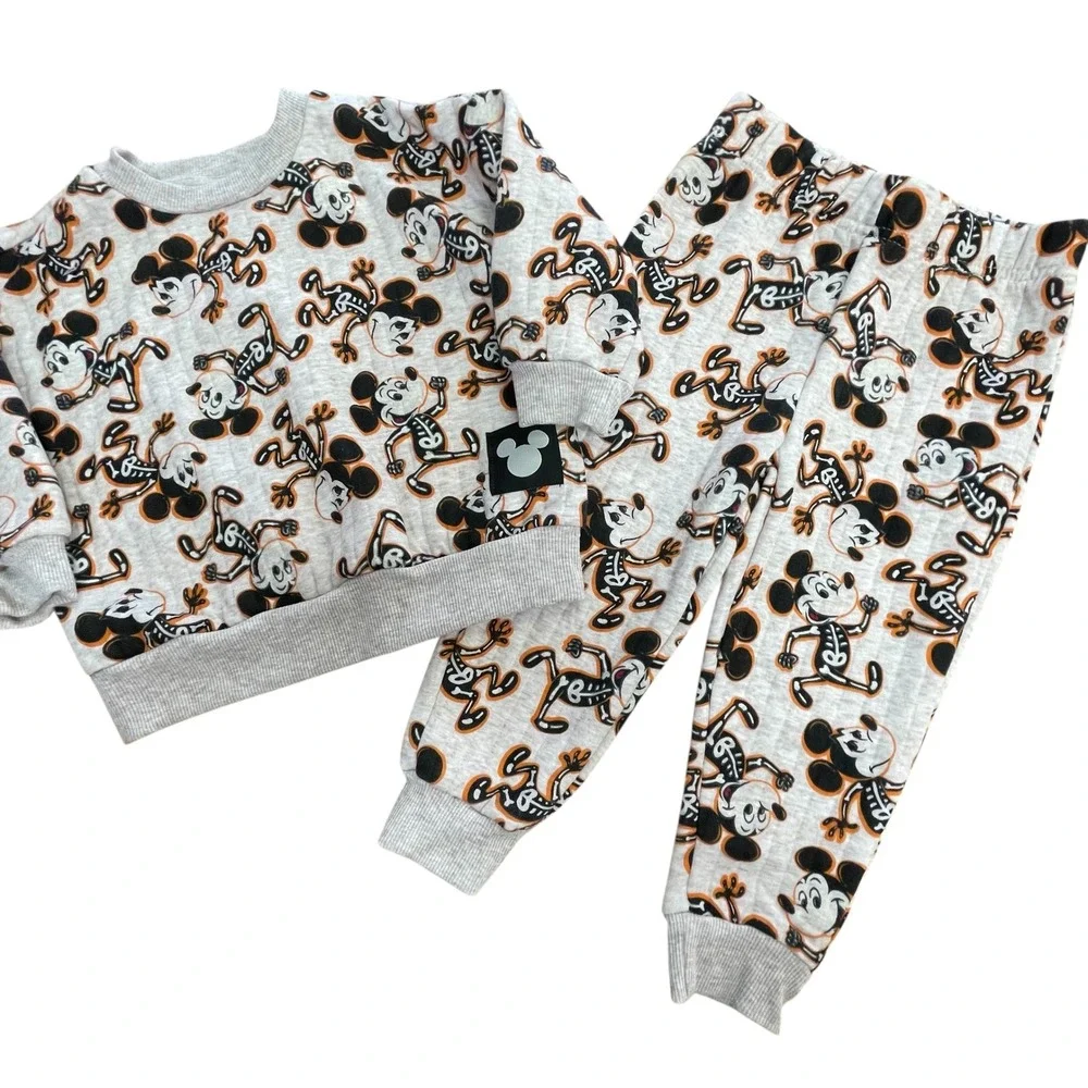 Disney Mickey‎ Mouse Skeleton Halloween Outfit Set Kids 24M